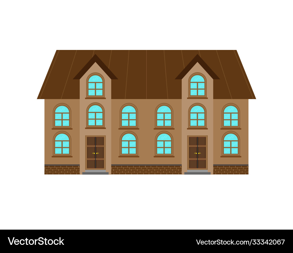 Simple image a two-story building with two Vector Image