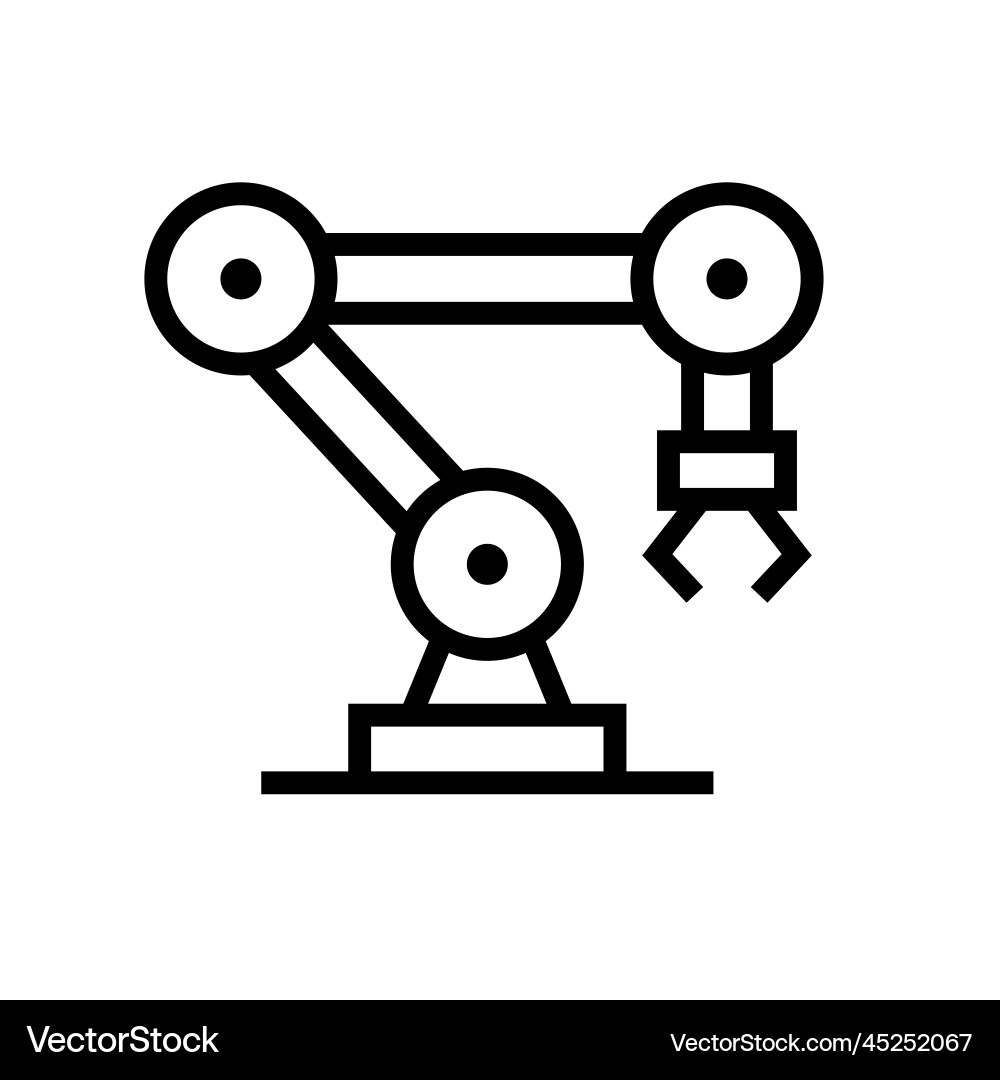 Simple robot arm icon or automation of line work Simple robot arm icon or automation of line work vector image