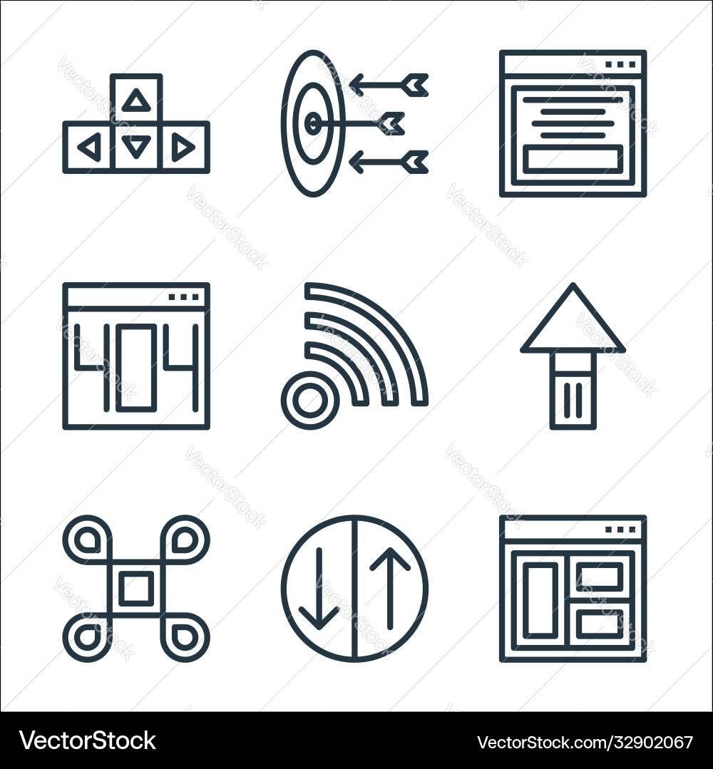 User interface line icons linear set quality User interface line icons linear set quality vector image