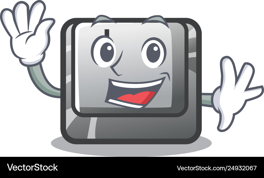 Waving button i in character shape Vector Image