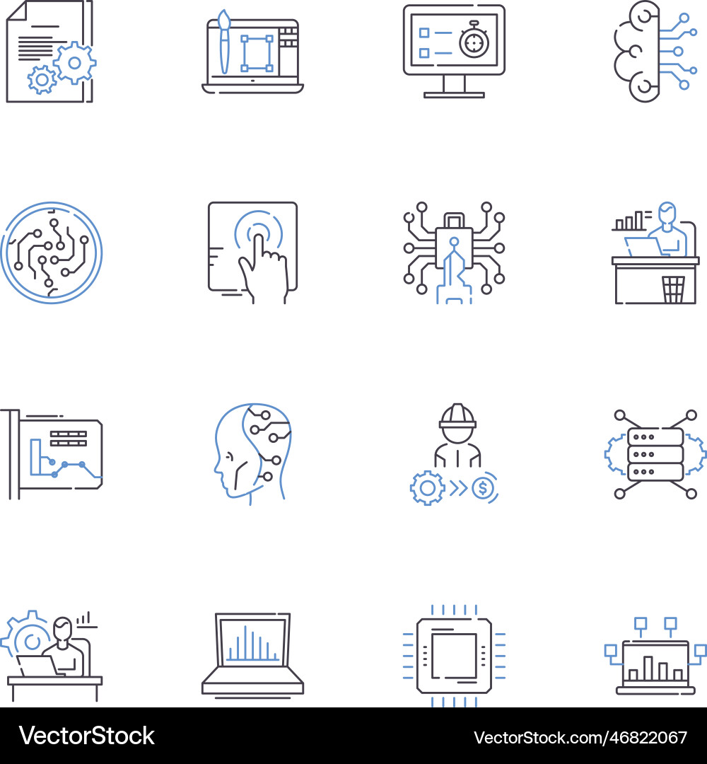 Web security line icons collection firewall Web security line icons collection firewall Vector Image