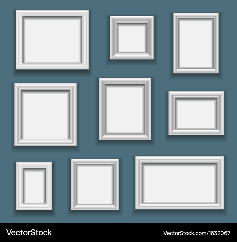 White Picture Frames Collection Royalty Free Vector Image