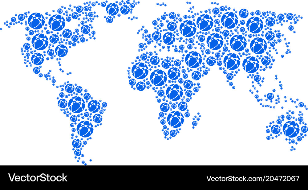 World atlas pattern of web browser items Vector Image