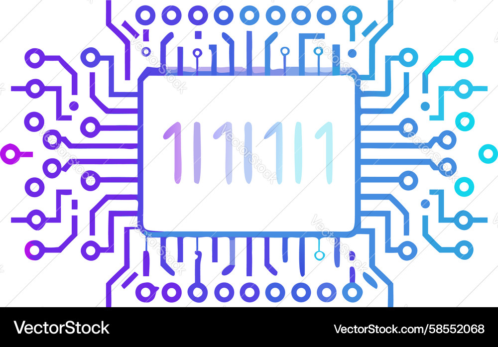 Abstract Circuit Flow Pattern Vector Image