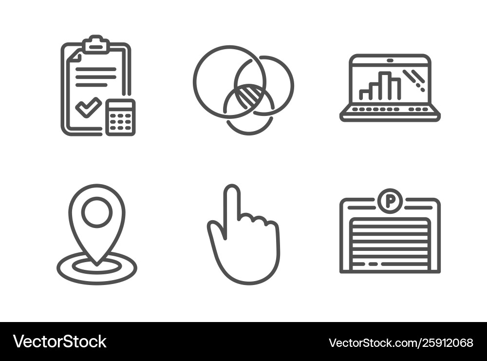 Accounting checklist hand click and graph laptop Vector Image