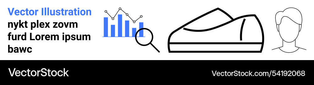 Analyzing trends graph shoe and user avatar Analyzing trends graph shoe and user avatar Vector Image