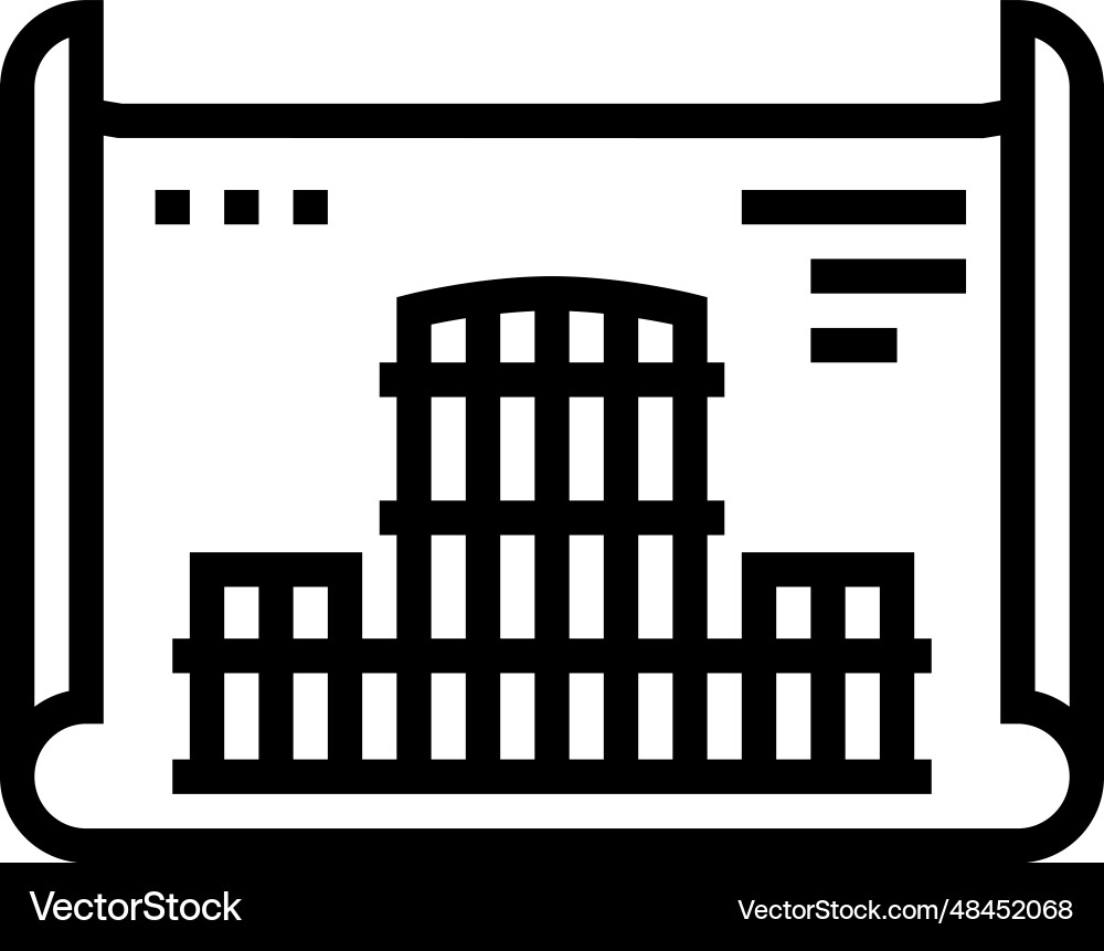 Blueprint creation architectural drafter line icon Vector Image