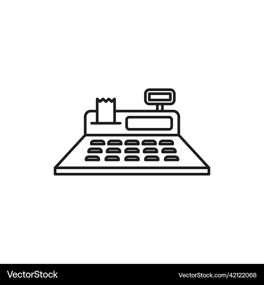 Cash register icon linear image simple flat Vector Image