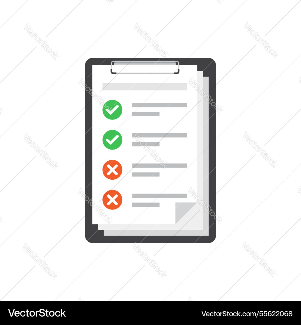 Clipboard with checklist icon in flat style Clipboard with checklist icon in flat style vector image