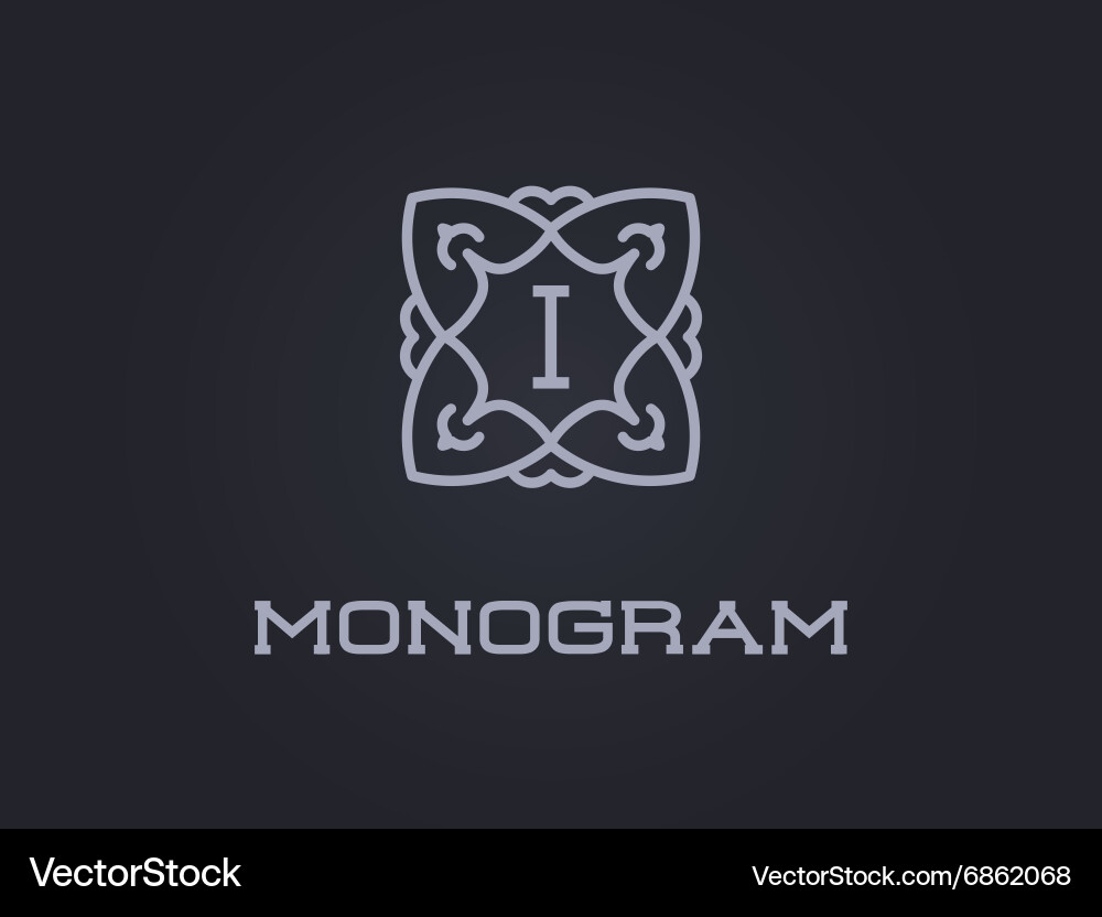 Compact monogram design template with letter Vector Image