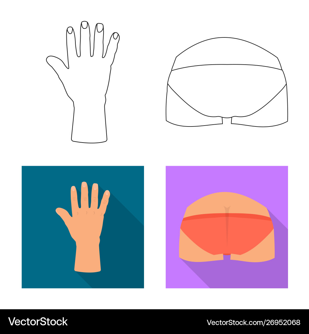 Design body and part symbol collection vector image