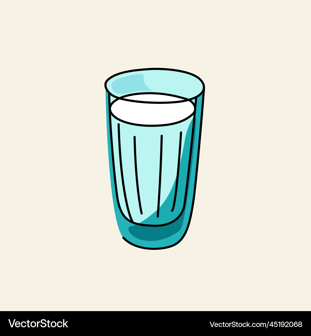 Drawing of a glass with milk Drawing of a glass with milk vector image
