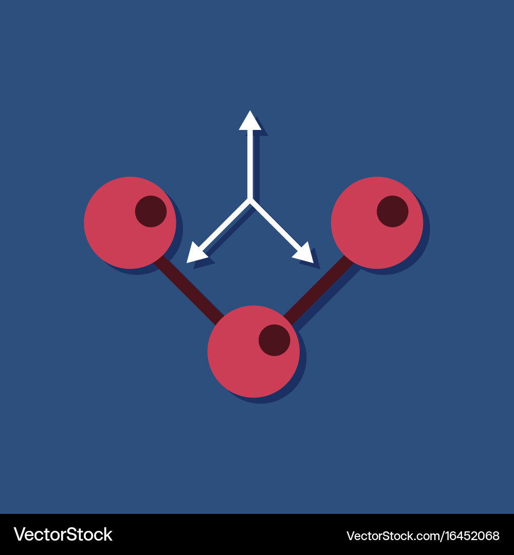 Flat icon design collection molecule and arrows Vector Image