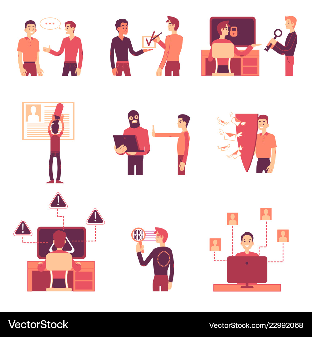 Gdpr with various scenes Vector Image