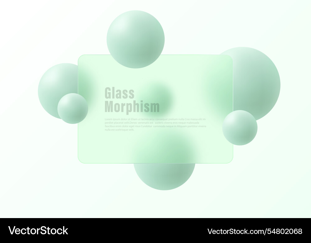 Glass morphism website landing page template Vector Image