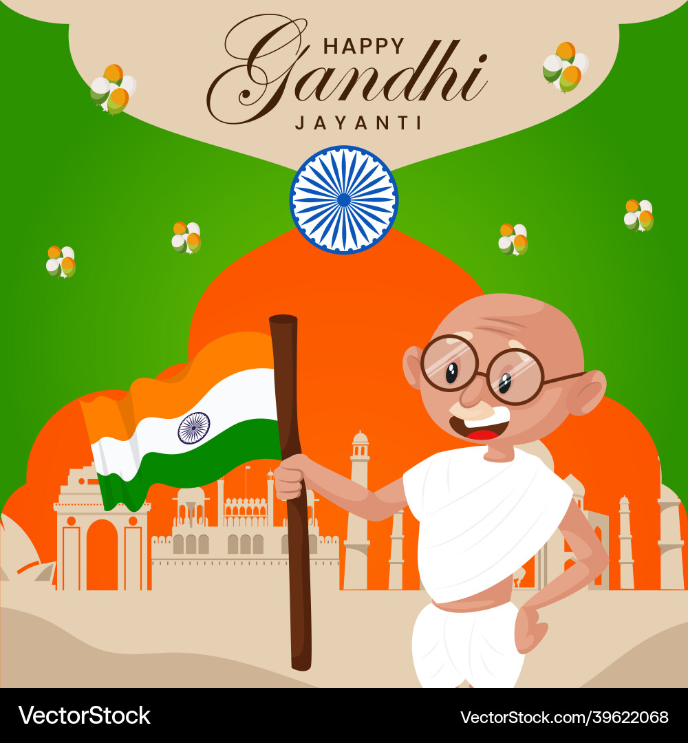 Happy gandhi jayanti banner design Happy gandhi jayanti banner design vector image