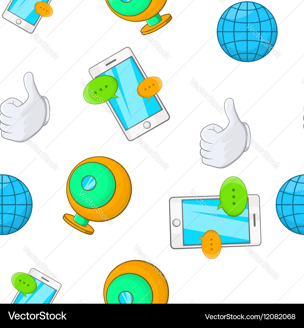 Internet pattern cartoon style vector image