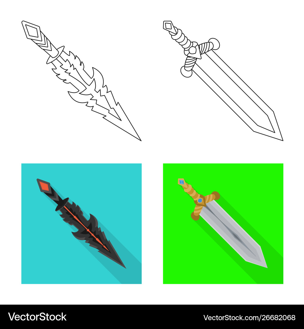 Isolated object game and armor symbol set vector image