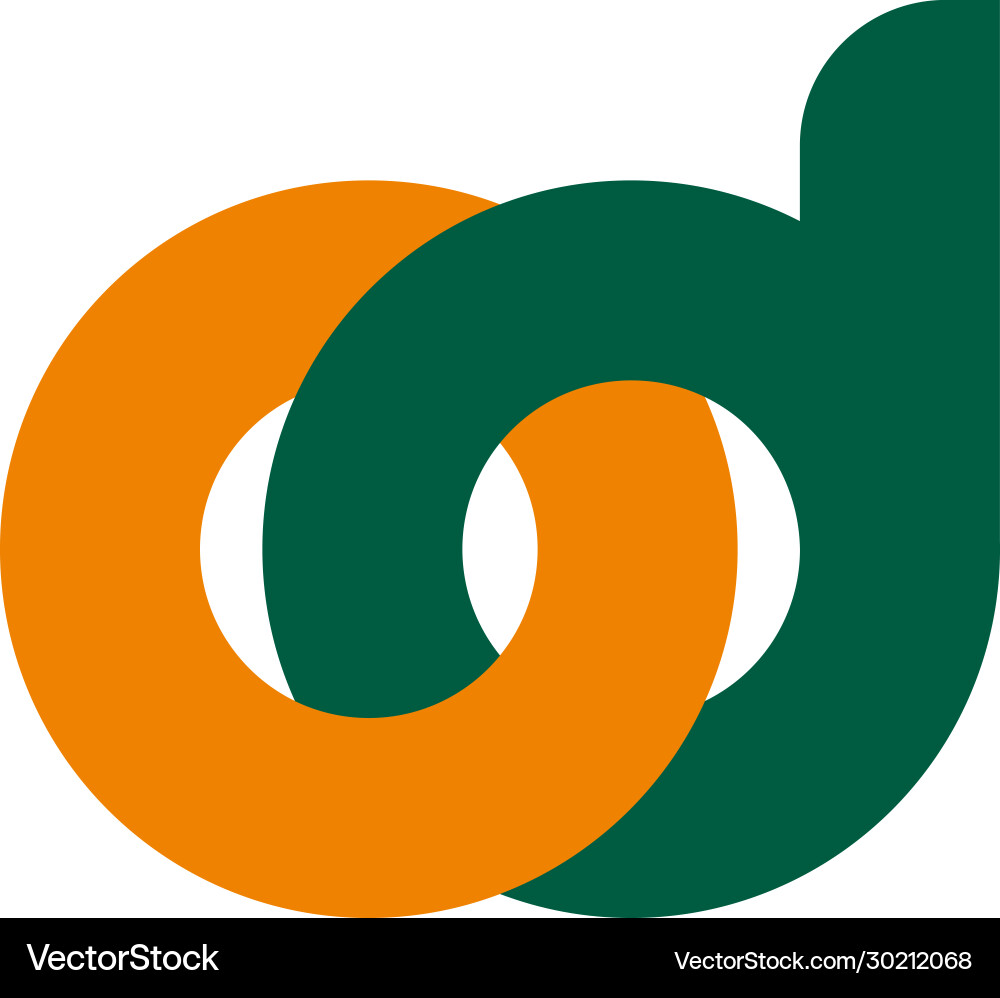 Overlapping O Symbol - Linked Concept vector image