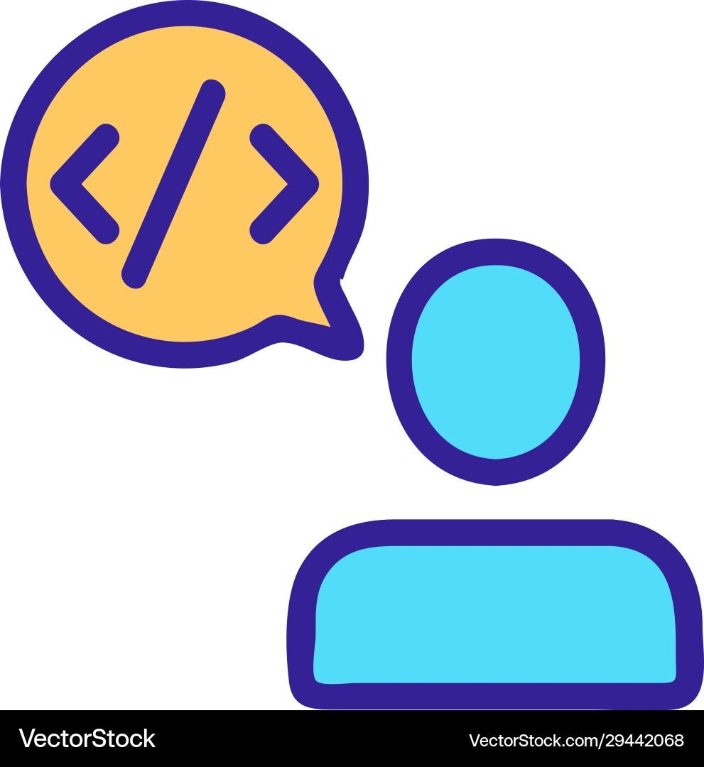 Programmer icon isolated contour symbol vector image