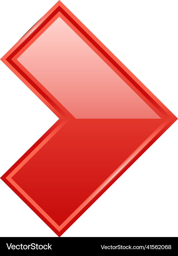 Red arrow sign glossy right direction pointer Red arrow sign glossy right direction pointer vector image