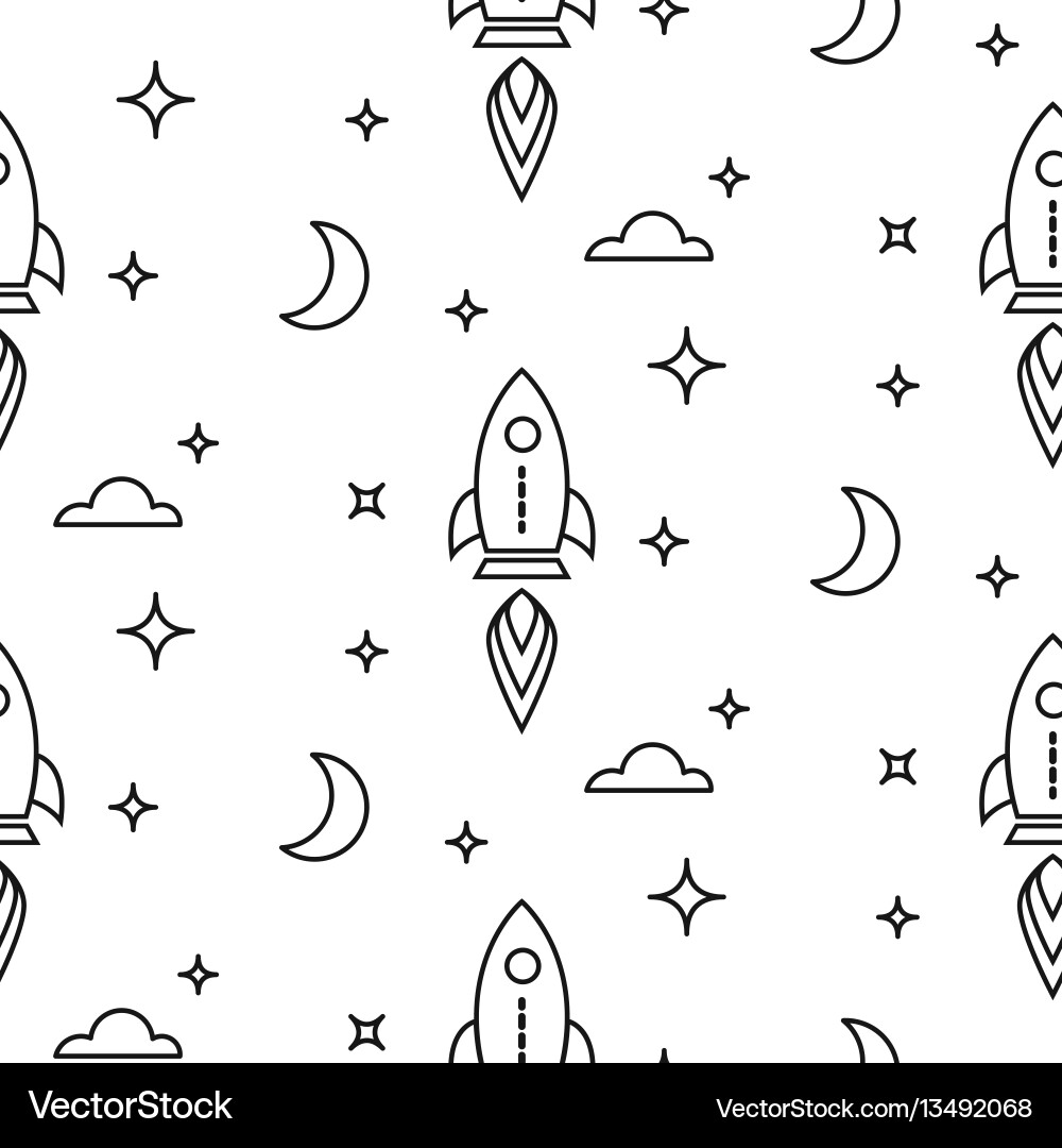 Scandinavian Space Rocket Pattern vector image
