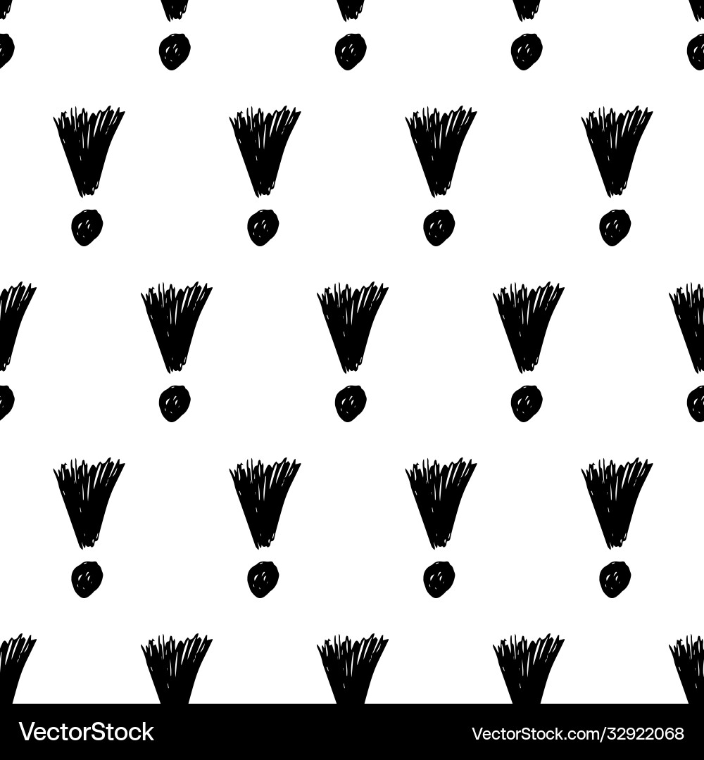 Seamless pattern with exclamation mark symbol Vector Image