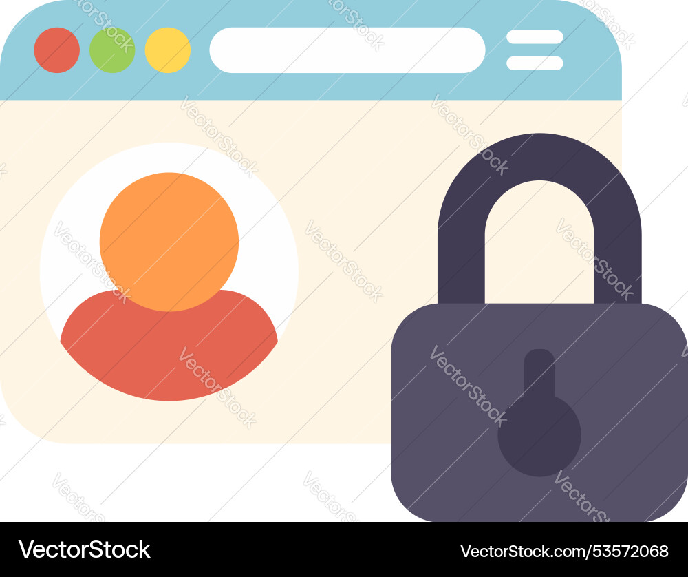 Secure login showing user profile protected Secure login showing user profile protected vector image