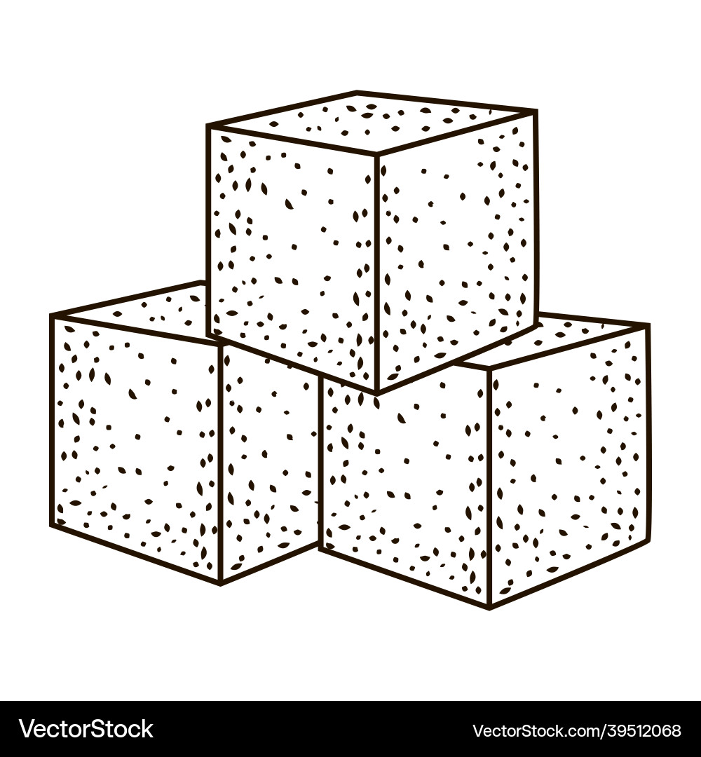 Sugar cube isolated on white background element Sugar cube isolated on white background element vector image