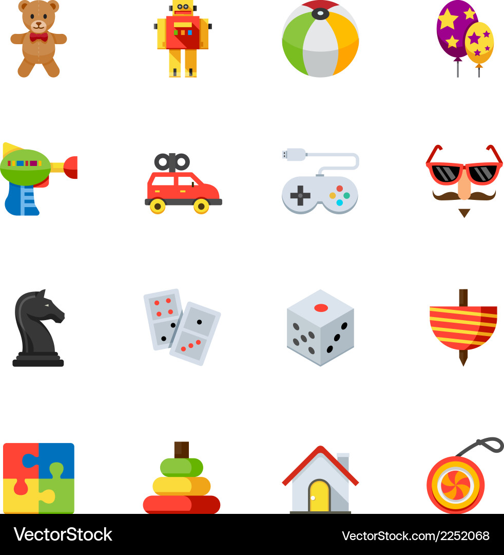 Toy icons Vector Image