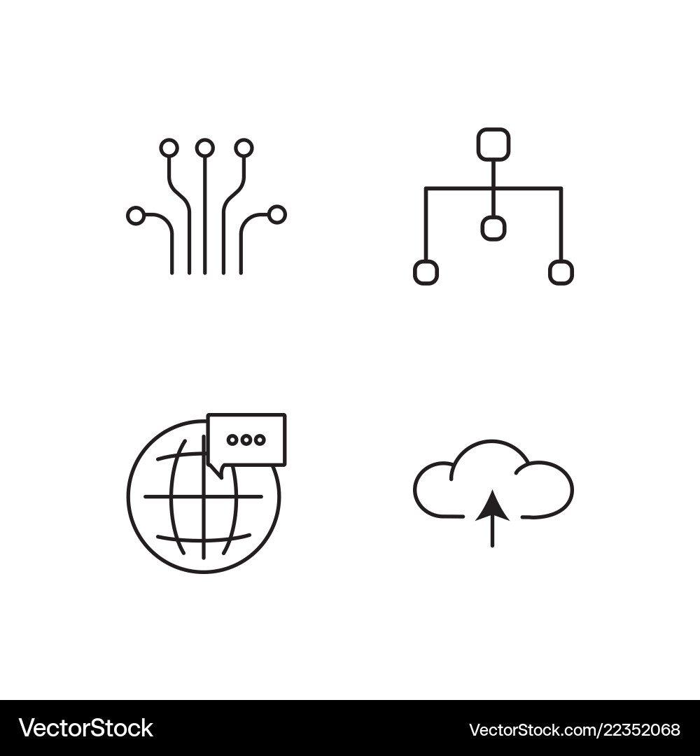 Web simple outlined icons set Web simple outlined icons set vector image