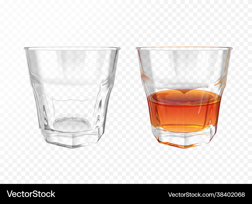 Whiskey glass realistic crockery Whiskey glass realistic crockery vector image