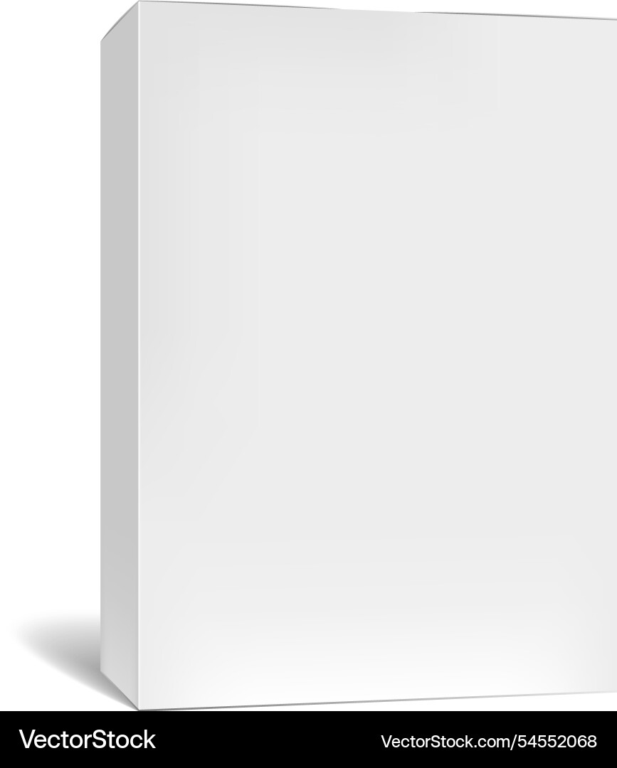 White rectangular packaging box mockup template Vector Image
