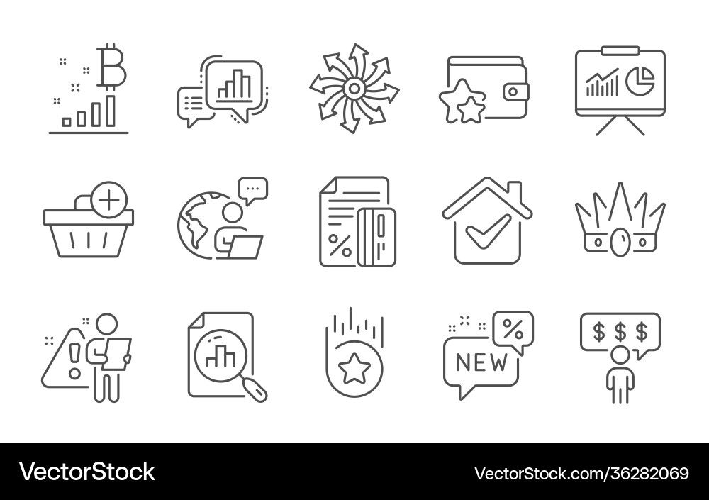 Analytics graph new and presentation icons set Vector Image