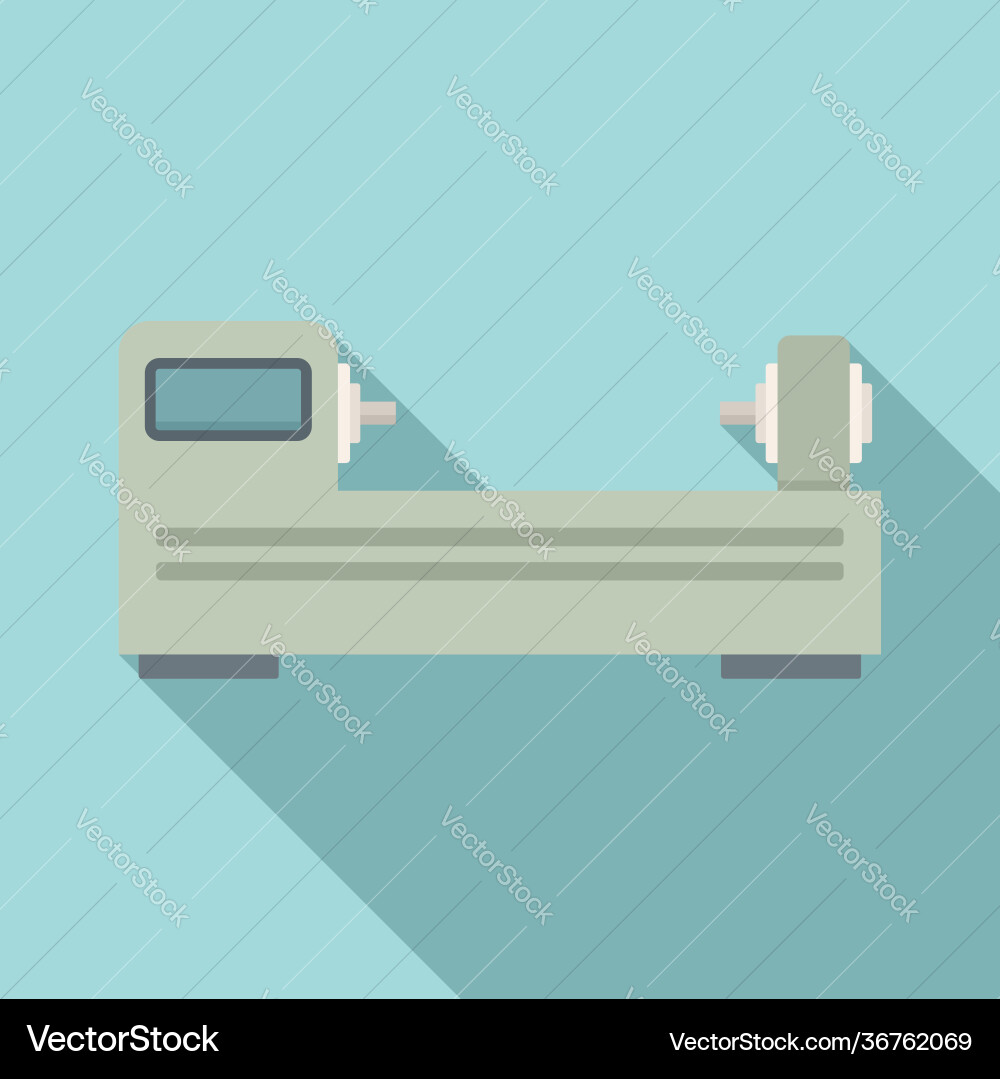 Cnc lathe icon flat style Vector Image