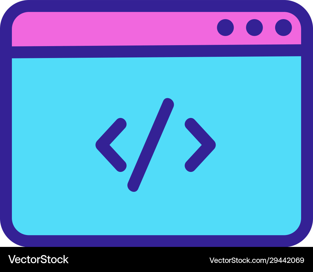 Code programming icon isolated contour Code programming icon isolated contour vector image