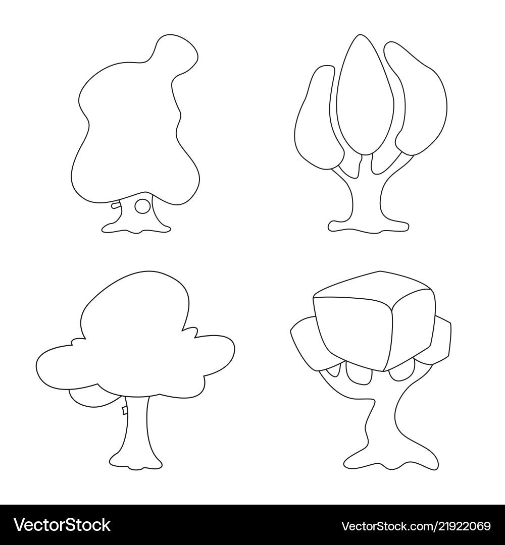 Design of tree and nature icon set vector image