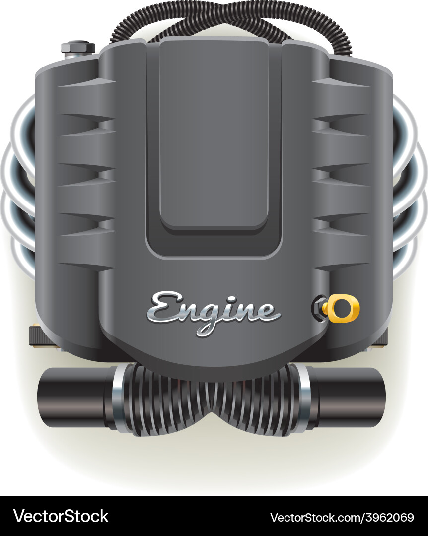 Engine with cover Royalty Free Vector Image - VectorStock