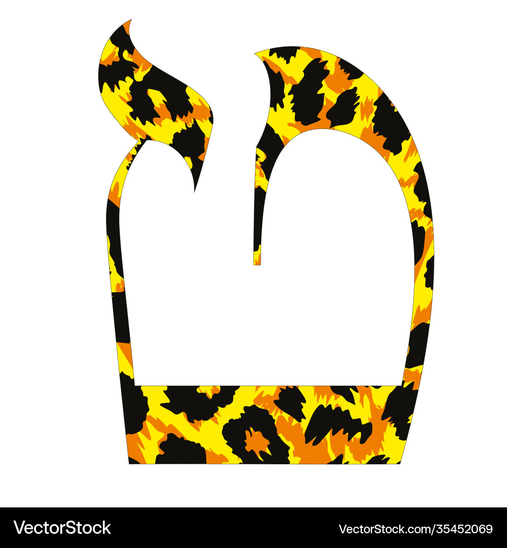 Hebrew letter called teth in animal print texture – Royalty-Free Vector |  VectorStock