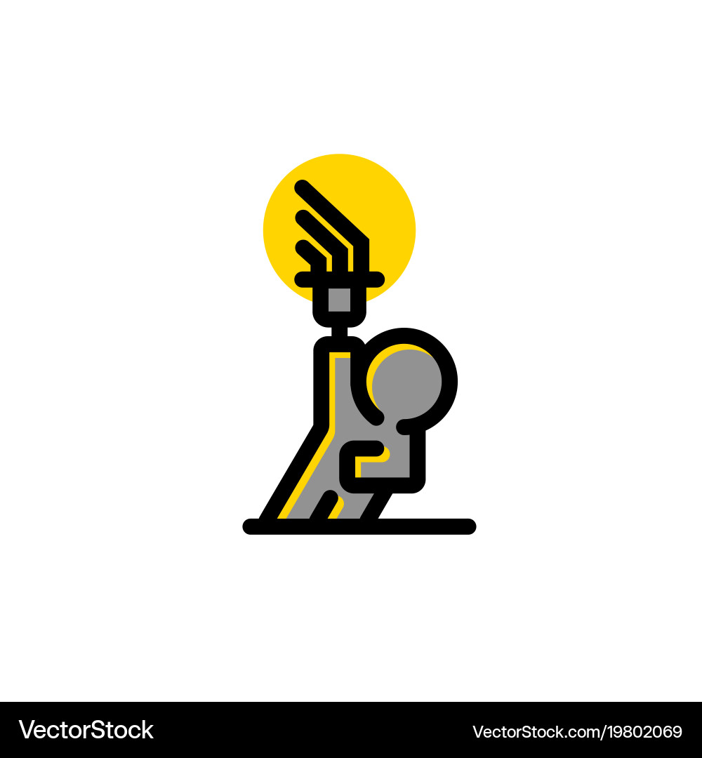 Man with torch abstract vector image