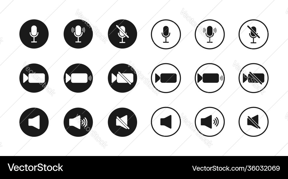 Microphone & Camera Icons vector image