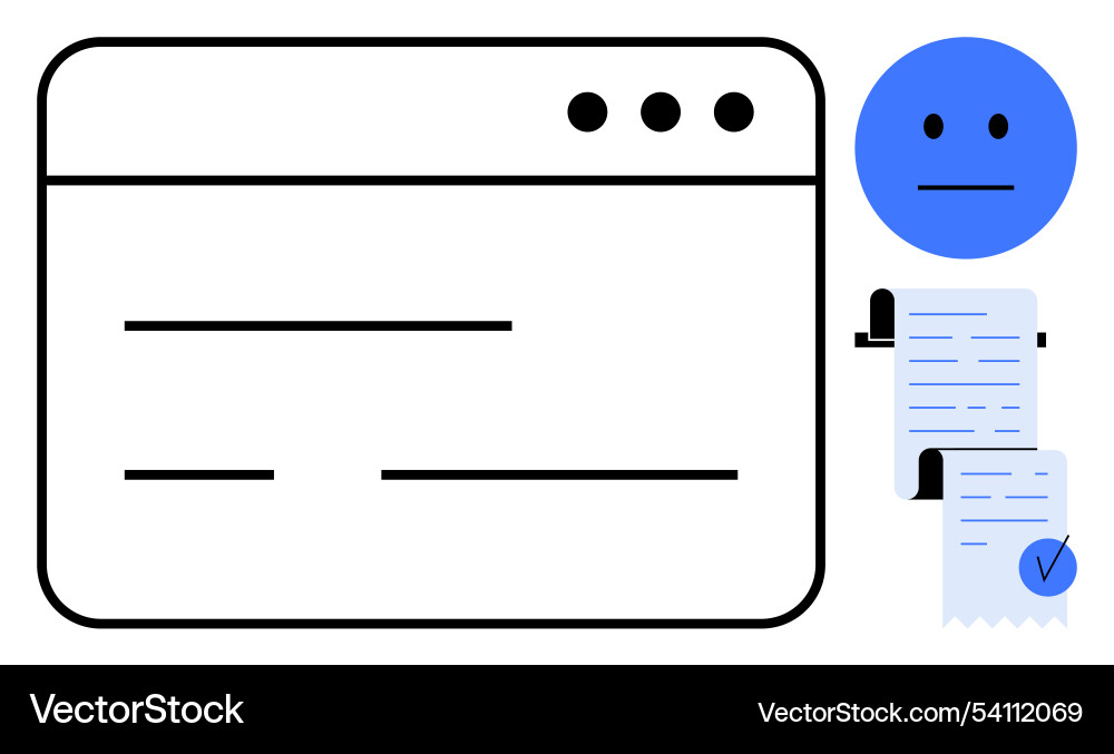 Minimal browser interface with documents Minimal browser interface with documents Vector Image