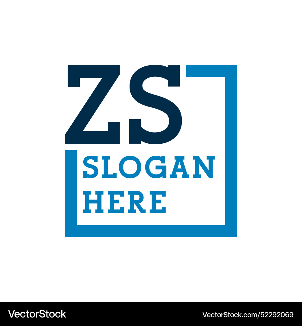 Minimal initials logo letters z and s zs initial Vector Image