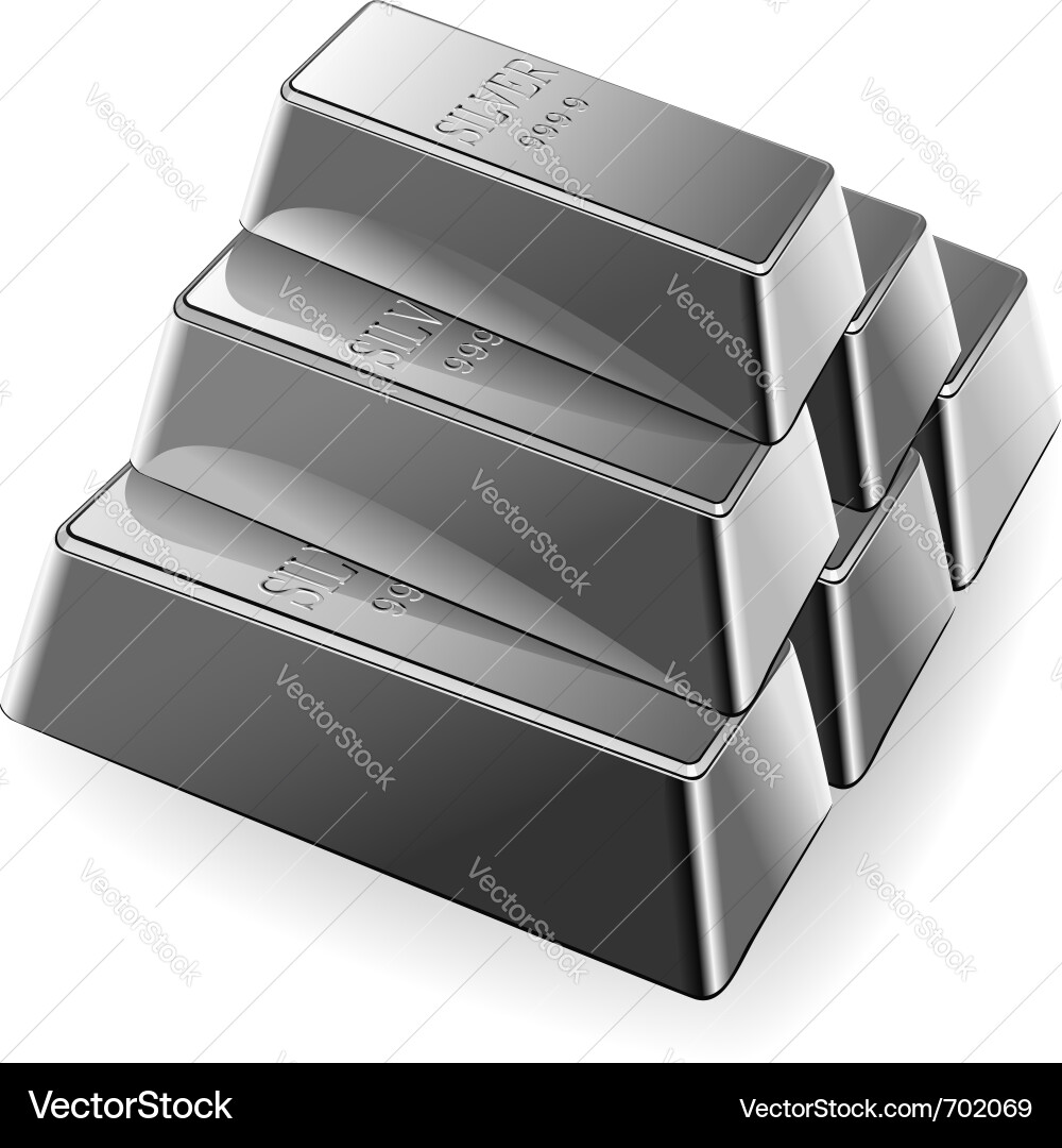 Minted silver bars Royalty Free Vector Image - VectorStock