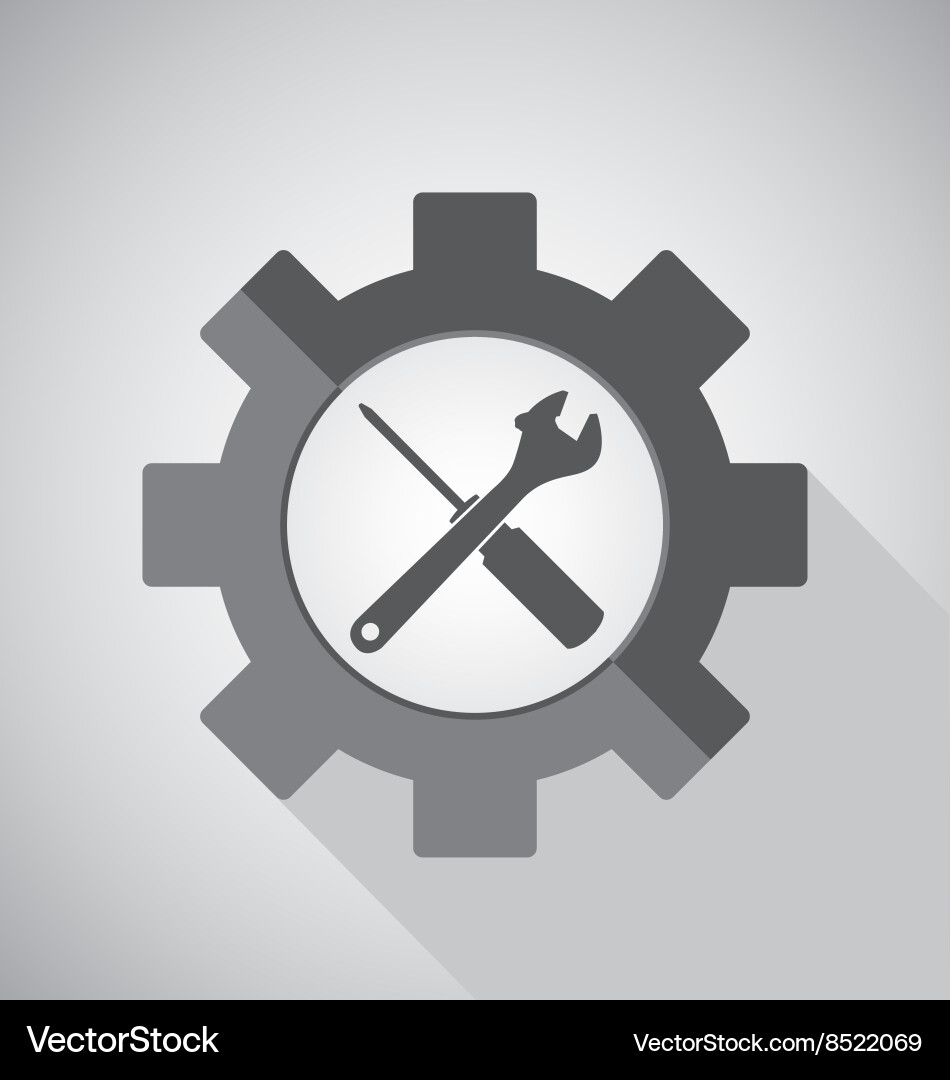 Object tool icon design wrench with screwdriver Vector Image
