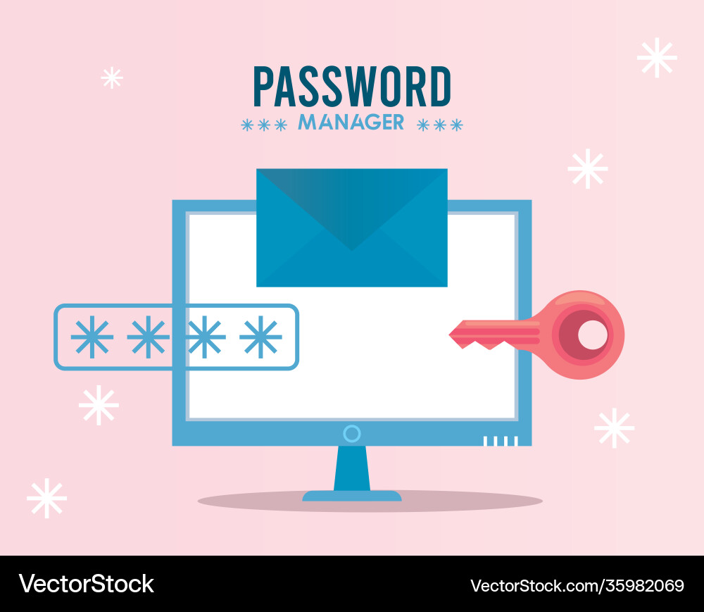 Password manager theme with key and cypher Password manager theme with key and cypher vector image