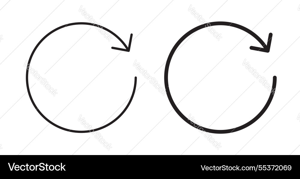 Refresh icon set in thin line for web vector image