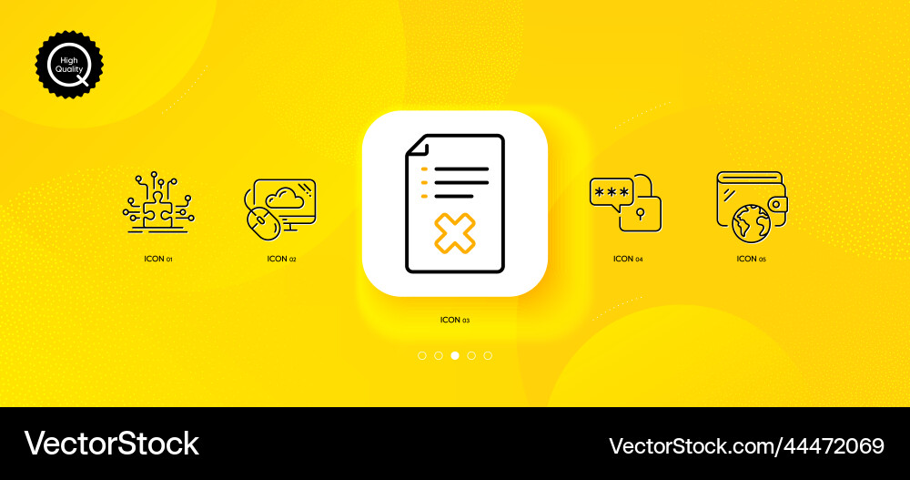 Reject file lock and cloud computing minimal line Reject file lock and cloud computing minimal line vector image