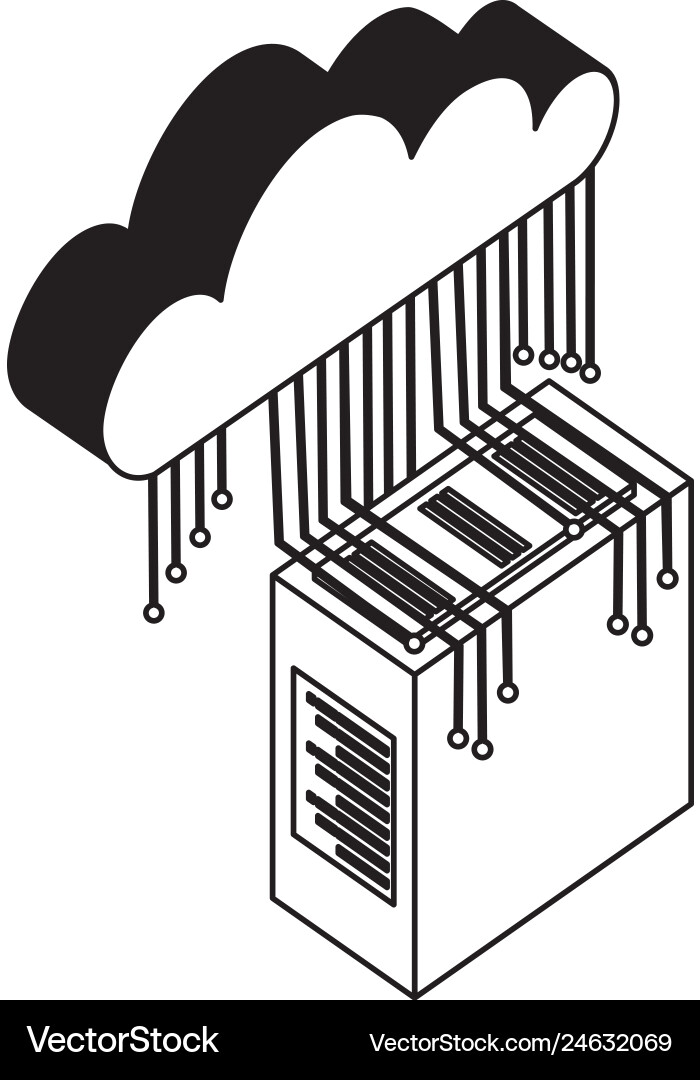 Server data center with cloud computing Server data center with cloud computing vector image