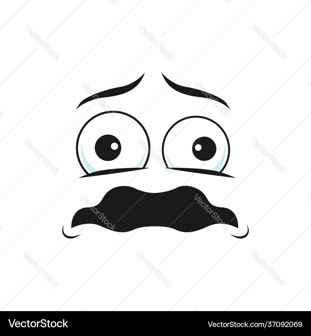 Terrified emoticon isolated emoji in horror shock Terrified emoticon isolated emoji in horror shock vector image